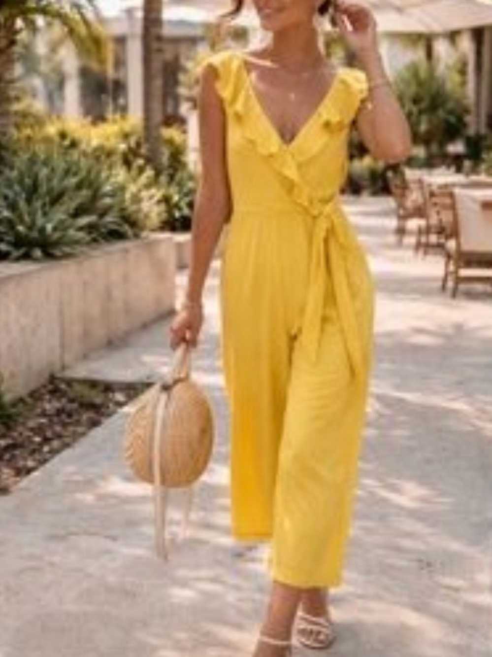Davi & Dani Vibrant Yellow Ruffle Jumpsuit from LoveDen Boutique item